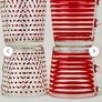 8 Pieces- Vintage IKEA set of 4 polka dot and striped glass cups and matching bowls ( 8 pieces ) Image 5