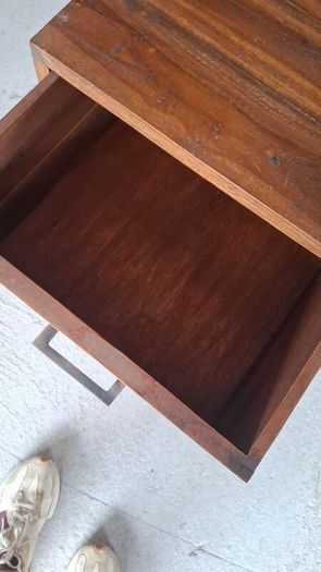 Solid Teak Vintage Style Bedside Drawers