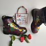 Dr Martens 1460 Pascal splash paint splatter 8 hole red boots UK6.5 EU40 US8.5 Image 9