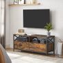 TV table 120 x 40 x 50 cm TV cabinet, TV table, lowboard for TVs up to 55 inches, with 2 drawers, 2 open compartments, 120 x 40 x 50 cm, for living room, steel frame, vintage brown-black Image 3