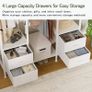 Clothes Rack for Hanging Clothes, Heavy Duty Clothes Rail with Drawers, Open Wardrobes for Bedroom, Free Standing Clothes Rail with Shelves & Hooks, White Image 5