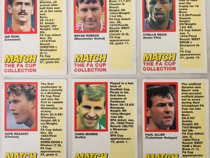 '92 FA Cup Match Trail Blazers cards