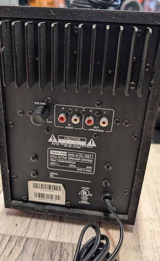 Tascam VL S21 Compact 25-Watt Active Desktop/Multimedia 2.1 Speaker System NXT