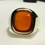 Vintage 8K Yellow Gold Signet Gents Ring Bezel set Carnelian Image 6