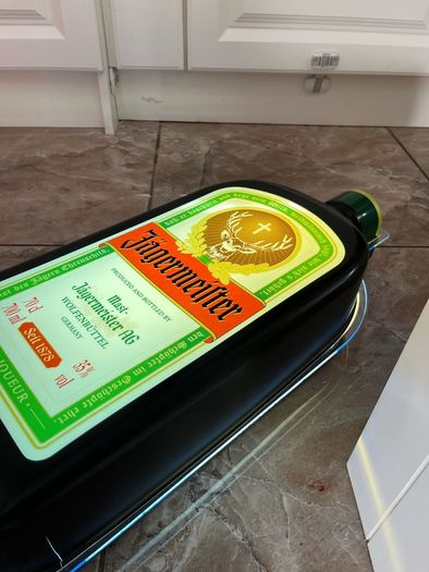 Official Jagermeister promo Pack & 3D Bottle LED Light Sign  Wall Display Man Cave Barware