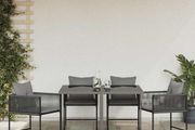 Chair with Cushion 4 pcs Black and Anthracite PE Rattan