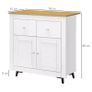 Sideboard Storage Cabinet, Modern Kitchen Cupboard with Double Doors and Drawers for Dining Room Image 2