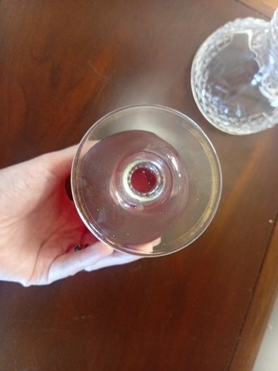Vintage gilded ruby glass possibly murano