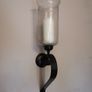 Pune black metal candle wall sconce Image 2