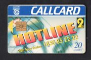 1996 Ireland 20 unit 2FM's Hotline Radio Show presented by Tony Fenton (Gemplus GEM1) Call Card Used. Telecom Eireann card number 1119