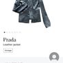 Genuine PRADA women's navy blue 100% leather blouse Image 7