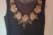Next black embroidered mesh top size UK14 EU42 Perfect condition Postage included