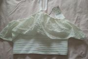 Zara ladies crop top size large beige white