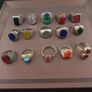 Antique Brass Rings Lot of 15 Mixed Gemstone & Glass Collectible Rings Image 8