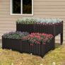 Set of 4 Garden Raised Bed Elevated Patio Flower Plant Planter Box Vegetables Planting Container PP Image 2