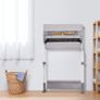 Baby Changing Table, Folding Diaper Changing Station with Lockable Wheels, Portable Changing Table 3-level Adjustable Heights, with Storage Basket & Hanging Racks for Newborns & Infant Image 2
