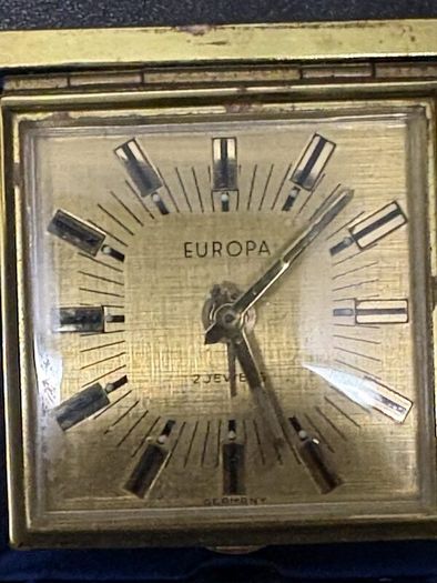 Vintage Europa 2-Jewel German Travel Alarm Clock