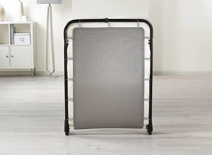 Portable Folding Bed with Comfort Rebound e-Fibre Mattress, Fabric, Black, Lightweight