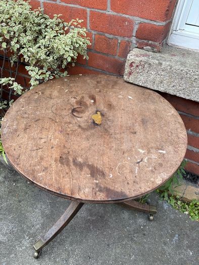 Antique Side Table on casters