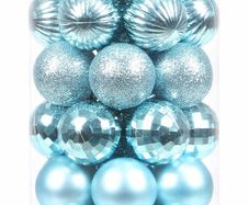 46-Pack Christmas Ball Ornaments with Strings, 30mm/1.18-Inch Mini Size Baubles, Shatterproof Plastic Christmas Bulbs, Hanging Decorations for Xmas Tree (MULTIPLE COLOURS/SIZES AVAILABLE (FREE POSTAGE)
