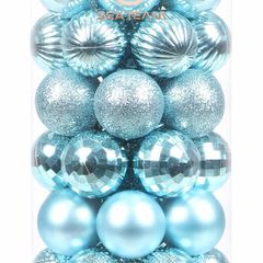 46-Pack Christmas Ball Ornaments with Strings, 30mm/1.18-Inch Mini Size Baubles, Shatterproof Plastic Christmas Bulbs, Hanging Decorations for Xmas Tree (MULTIPLE COLOURS/SIZES AVAILABLE (FREE POSTAGE)