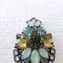 Art Deco Vintage Style Ebony Crystal Pendant Image 2