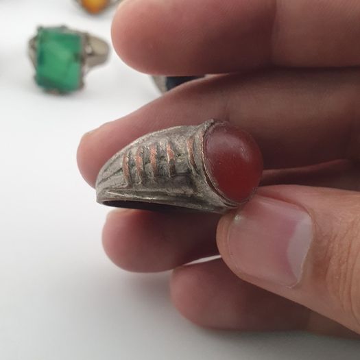 15 Boho Antique Rings Mixed Brass, Glass & Stone Designs