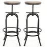 Affordable Industrial Style Height Adjustable Swivel Bar Stool With Natural Pinewood Top Image 2