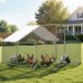 Large Metal Chicken Coop 3 x 3 x 2 m  Walk-in Chicken Run House with Waterproof Cover and Sturdy Frame Image 7