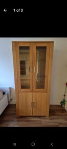 solid oak display unit
