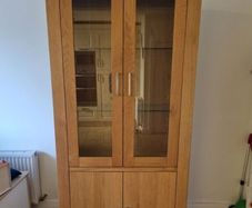 solid oak display unit
