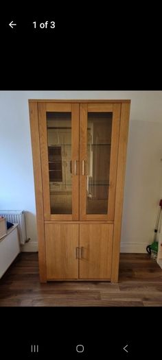 solid oak display unit