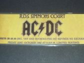 AC/DC Ticket Stubb R.D.S Dublin 1982 Laminated Reproduction