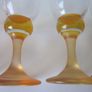 Set of 6 Vintage Amber Bubble Stem Champagne Glass Flutes 18.5cm Image 10