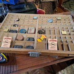 Vintage Wooden Printers Tray