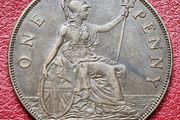1927 Penny George V Excellent Coin