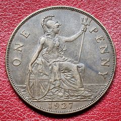 1927 Penny George V Excellent Coin