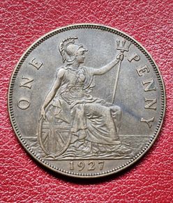 1927 Penny George V Excellent Coin