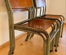 Set of 6 Vintage industrial chairs (mid century)