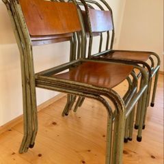 Set of 6 Vintage industrial chairs (mid century)