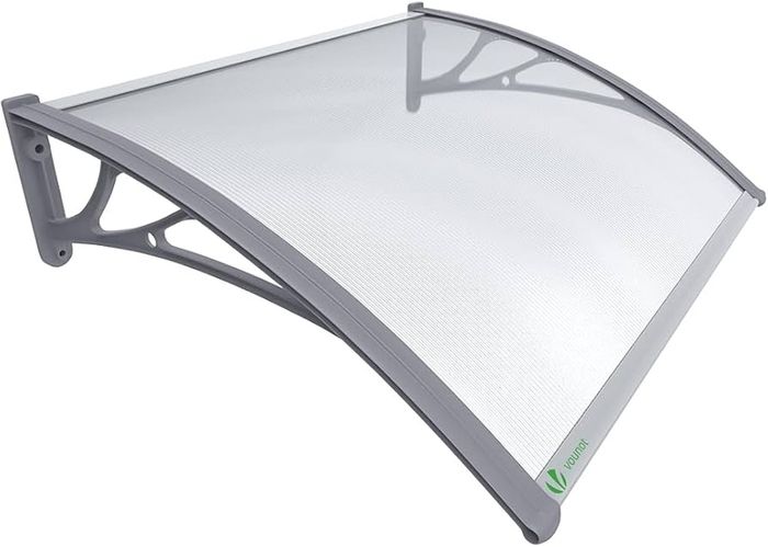 Front Door Canopy Outdoor Awning, Rain Shelter for Back Door, Porch, Window, 120 x 80 cm, Grey