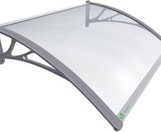 Front Door Canopy Outdoor Awning, Rain Shelter for Back Door, Porch, Window, 120 x 80 cm, Grey