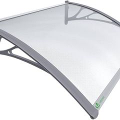 Front Door Canopy Outdoor Awning, Rain Shelter for Back Door, Porch, Window, 120 x 80 cm, Grey