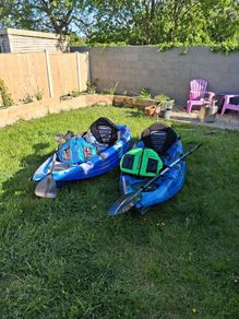 2 x Skipjak Kayaks + Padded Roof Rack  Full Set