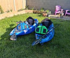 2 x Skipjak Kayaks + Padded Roof Rack  Full Set