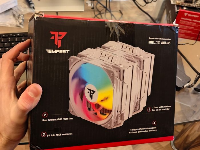 Tempest 6 Pipes Dual Heatsink 120mm ARGB CPU Cooler White