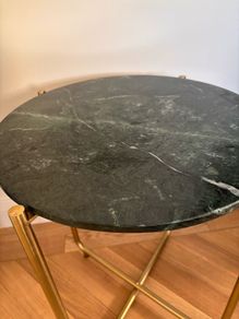 Beautiful Green Marble & Brass Coffee / Side Table