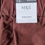 M&S Brown Straight Casual Trousers Image 2