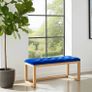 Velvet Wooden Bench 100x40cm Natural Alder Frame Image 8