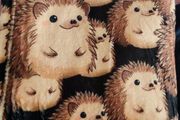 brown hedgehog small single fleece blanket
